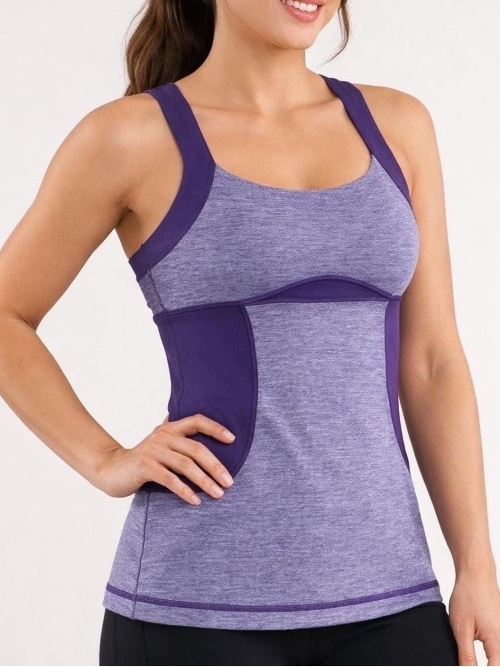 Lululemon 4 Chaturanga Concord Grape Athletic Activewear Tank Top - Picture 1 of 10